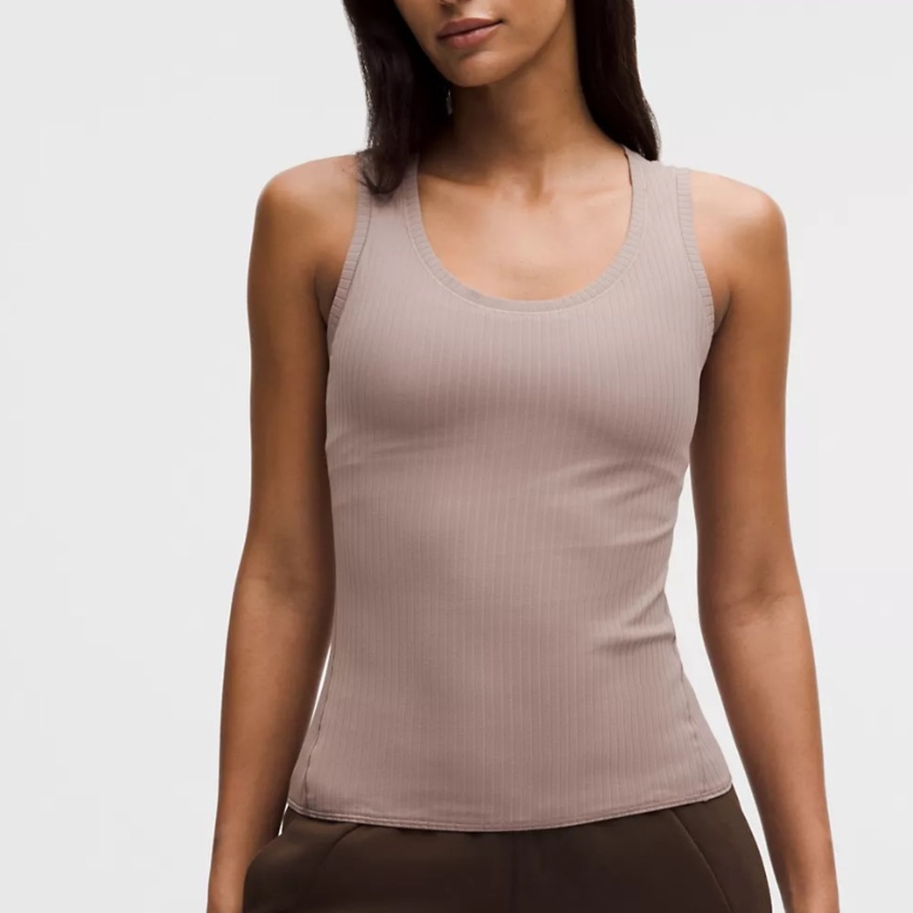 lululemon Wundermost Ultra-Soft Ribbed Nulu Scoop-Neck Tank Top - Ashen Rose